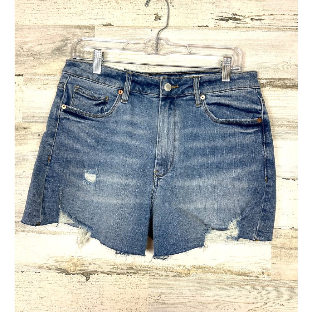 Blank NYC Womens 29 Reeve High Rise Ribcage Distressed Boho Denim Shorts NWT